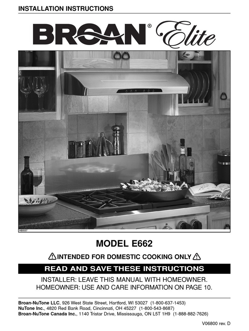 Broan Elite E662 installation instructions