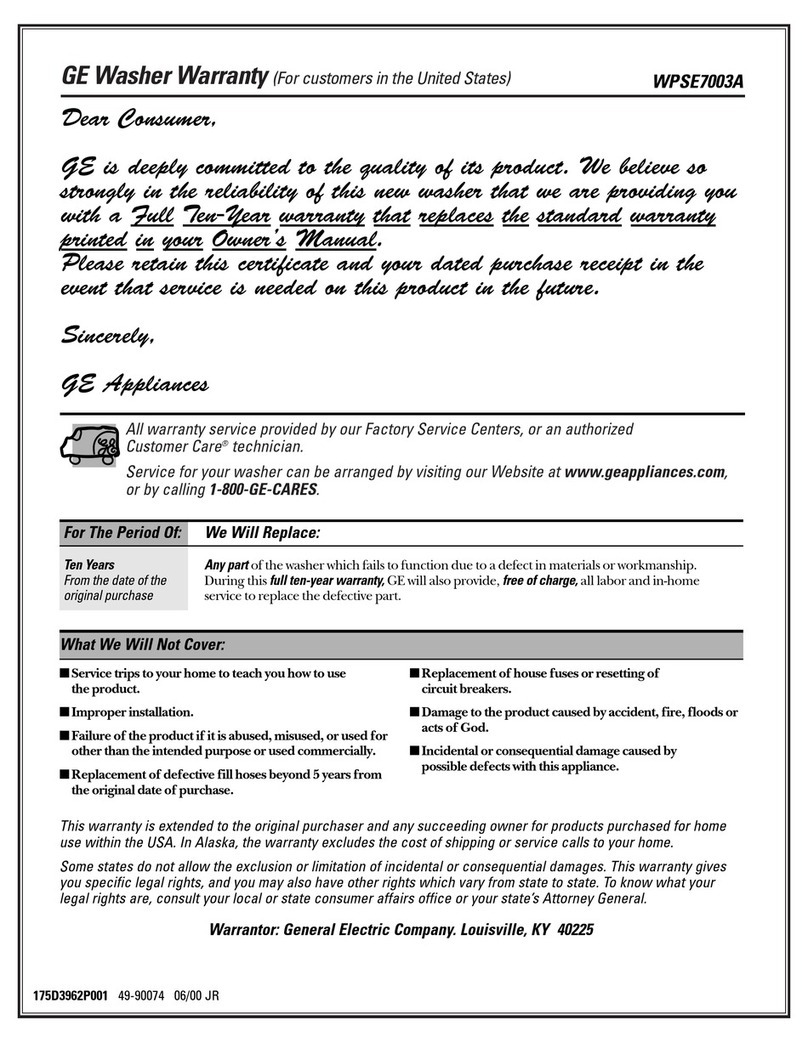 GE WPSE7003A User manual