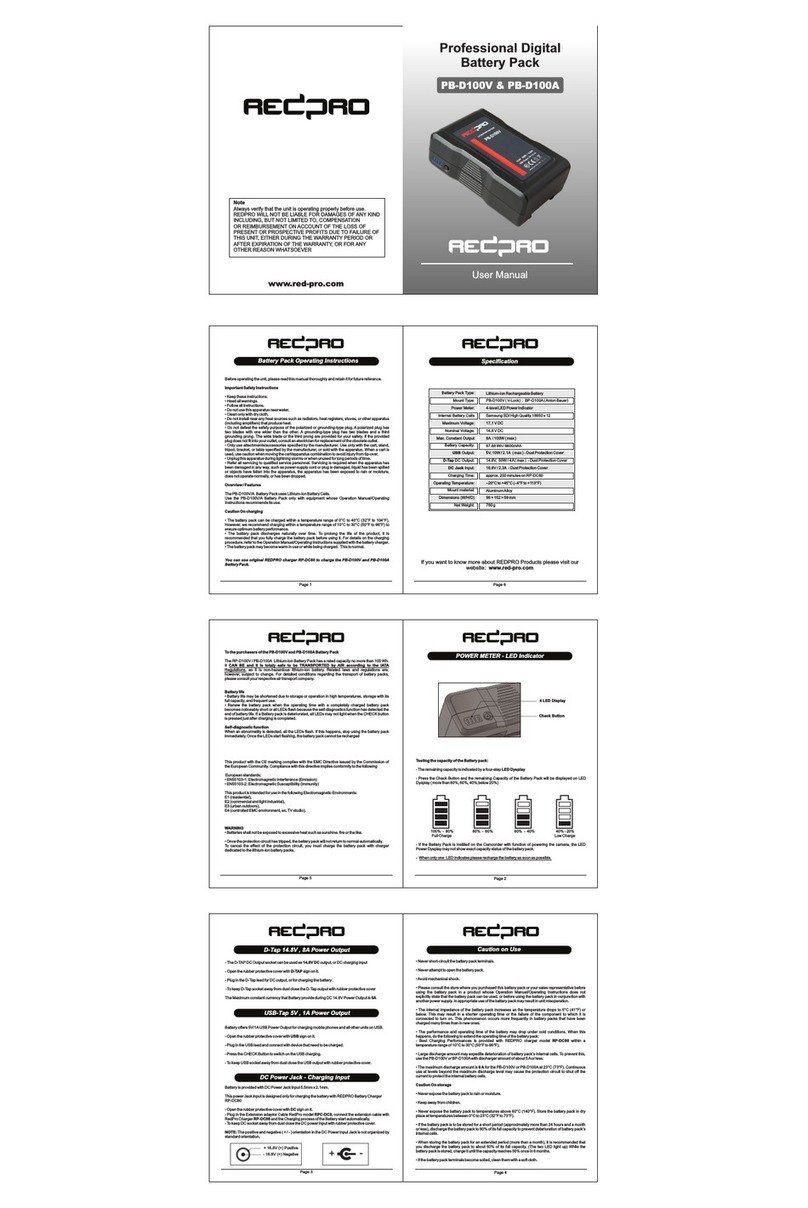 Redpro PB-D100V user manual