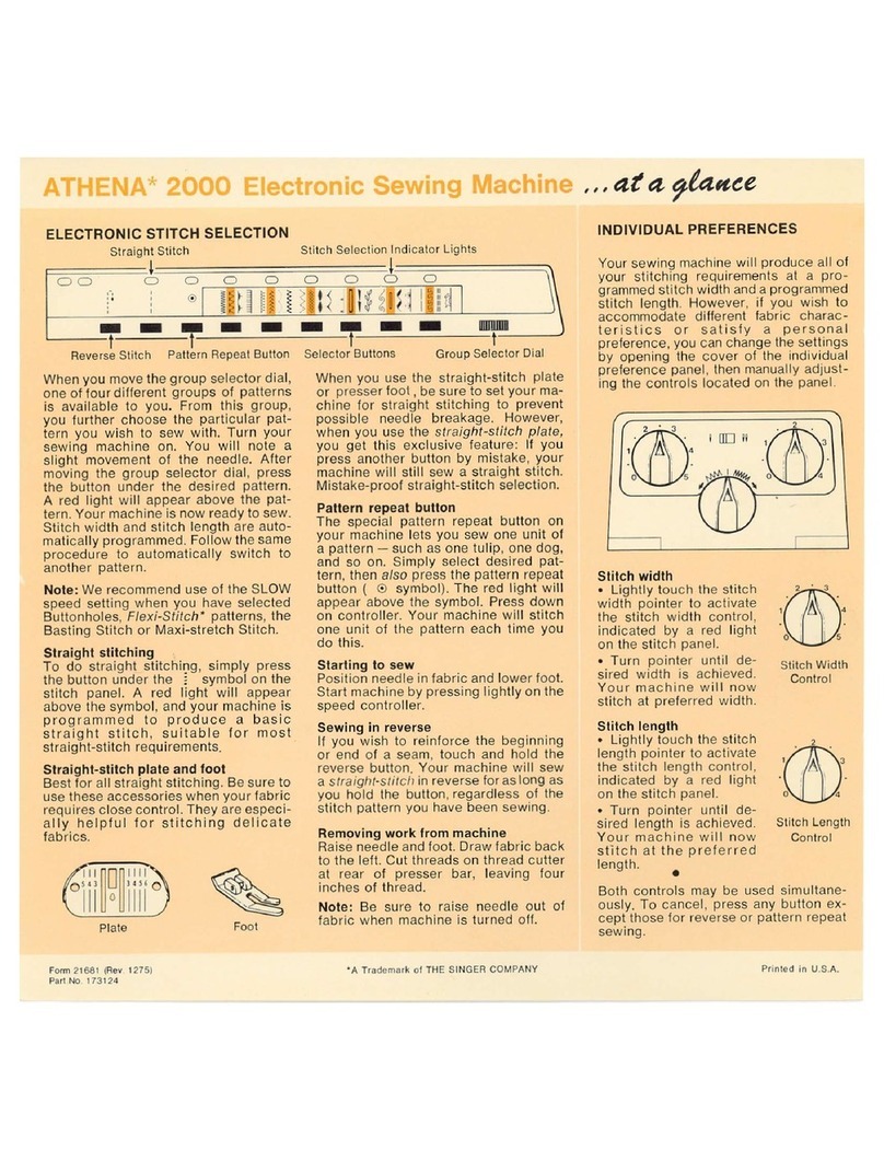 Singer ATHENA 2000 instructions