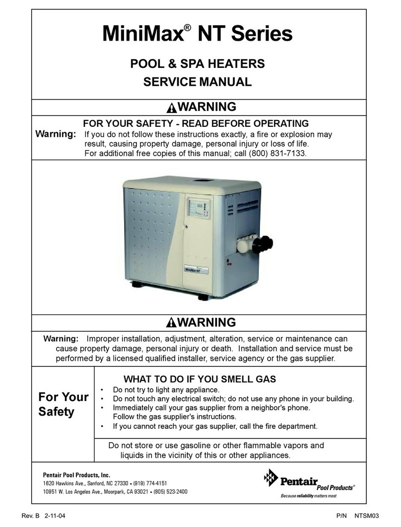 Pentair Pool Products MiniMax NT Series Service manual