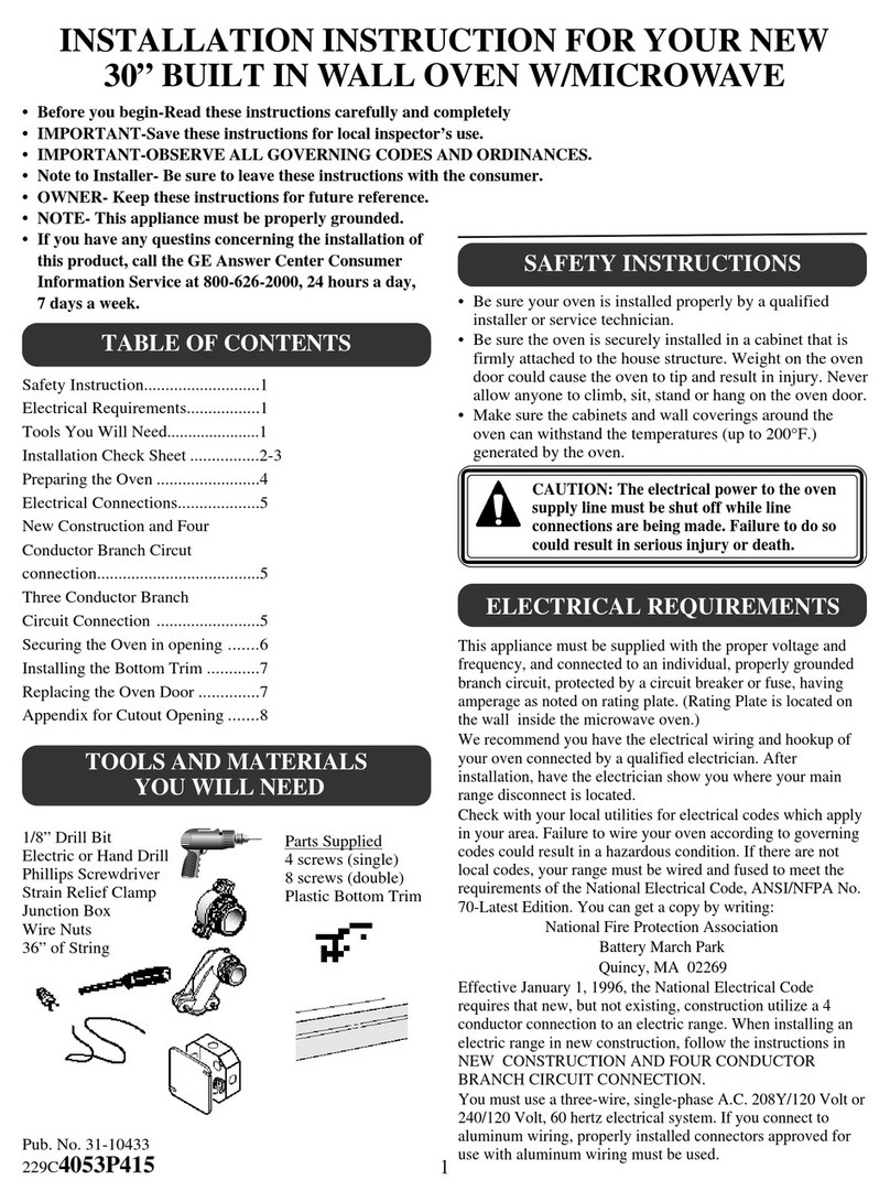 GE JTP85 installation instructions GE JTP85 installation instructions