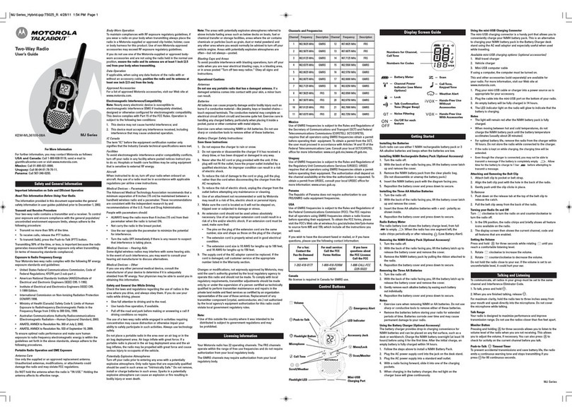 Motorola Talkabout KEM-ML36100-08A User manual