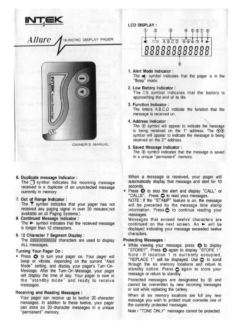 Intek Allure owner's manual