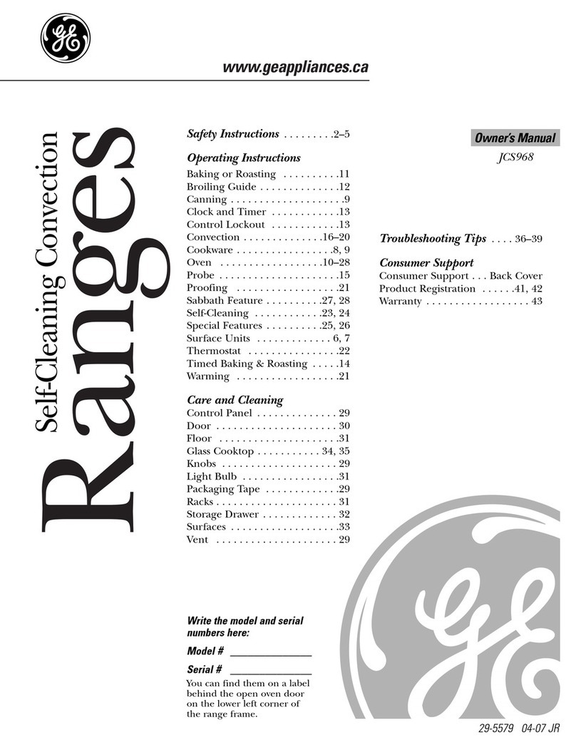 GE JCS968 User manual