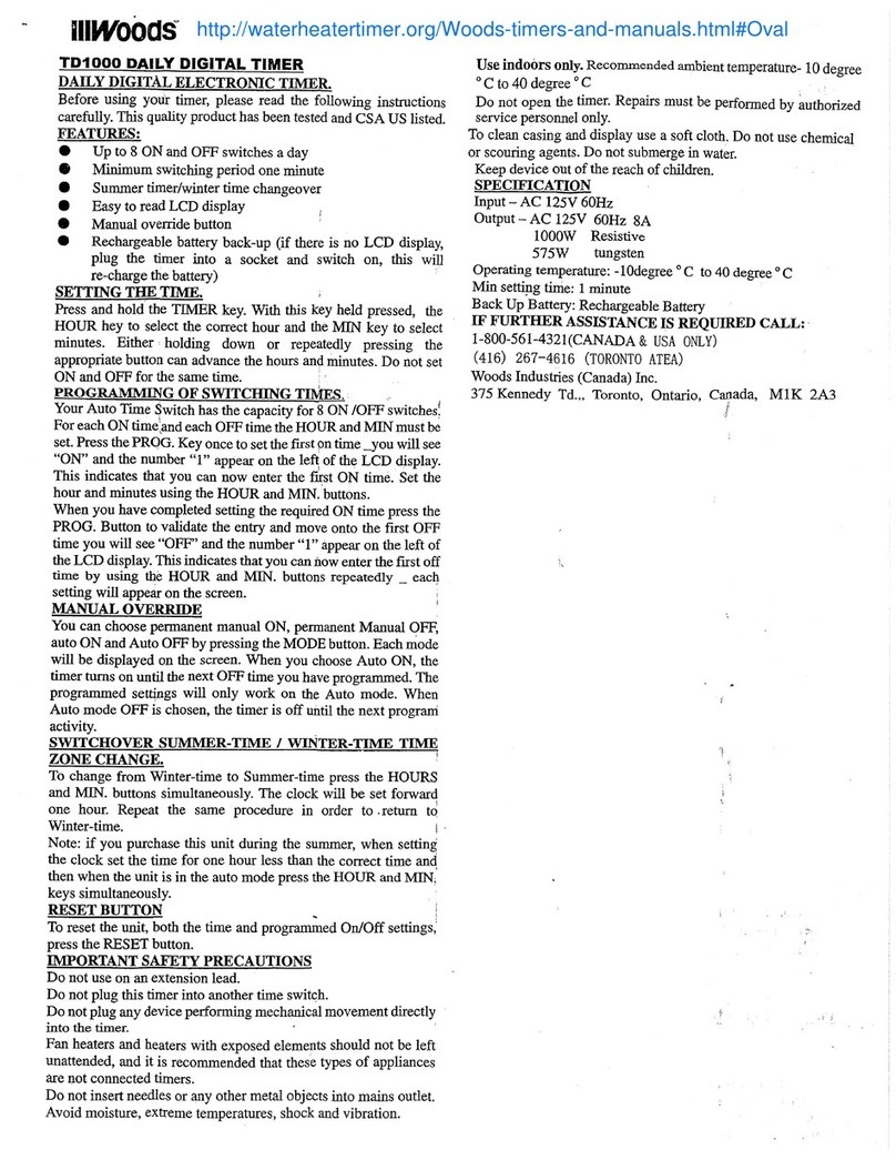 Woods TD1000 instructions