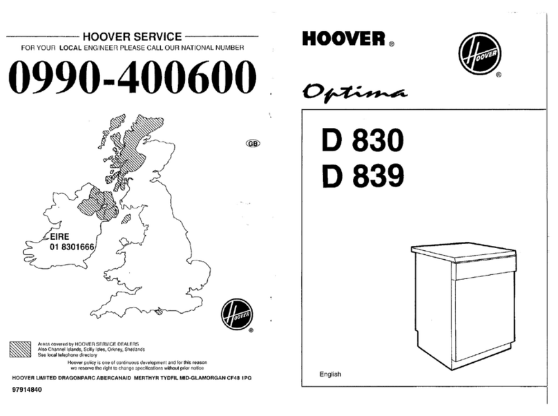 Hoover Optima D 830 User manual