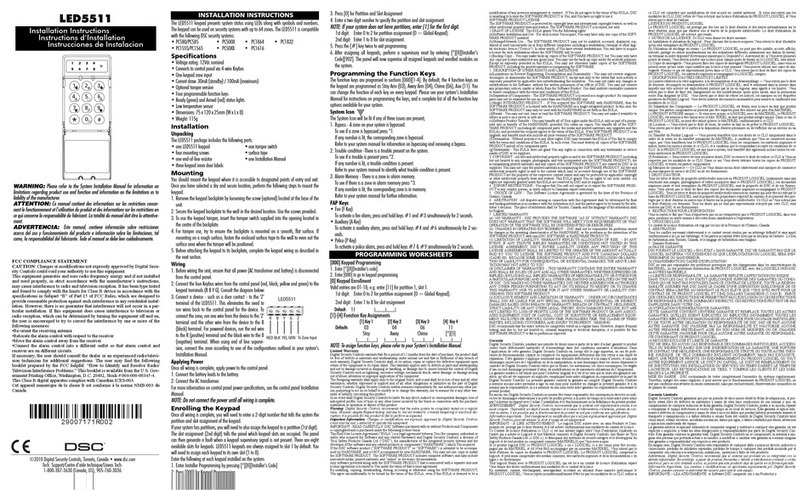 DSC PowerSeries LED5511 installation instructions