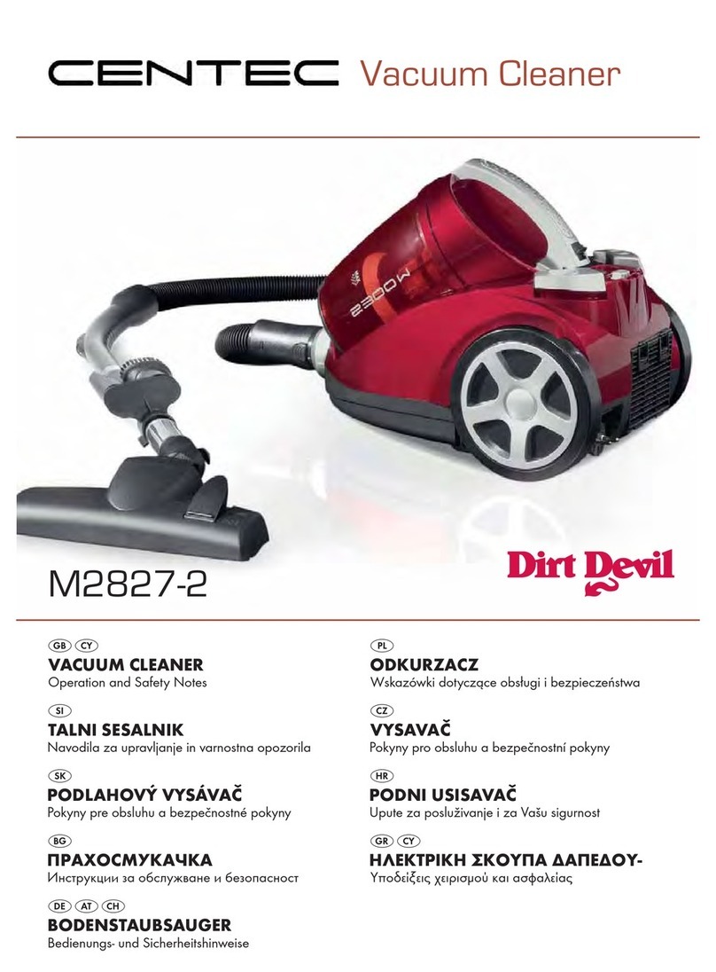 Cen-Tec M2827-2 Dirt Devil Operation and safety notes
