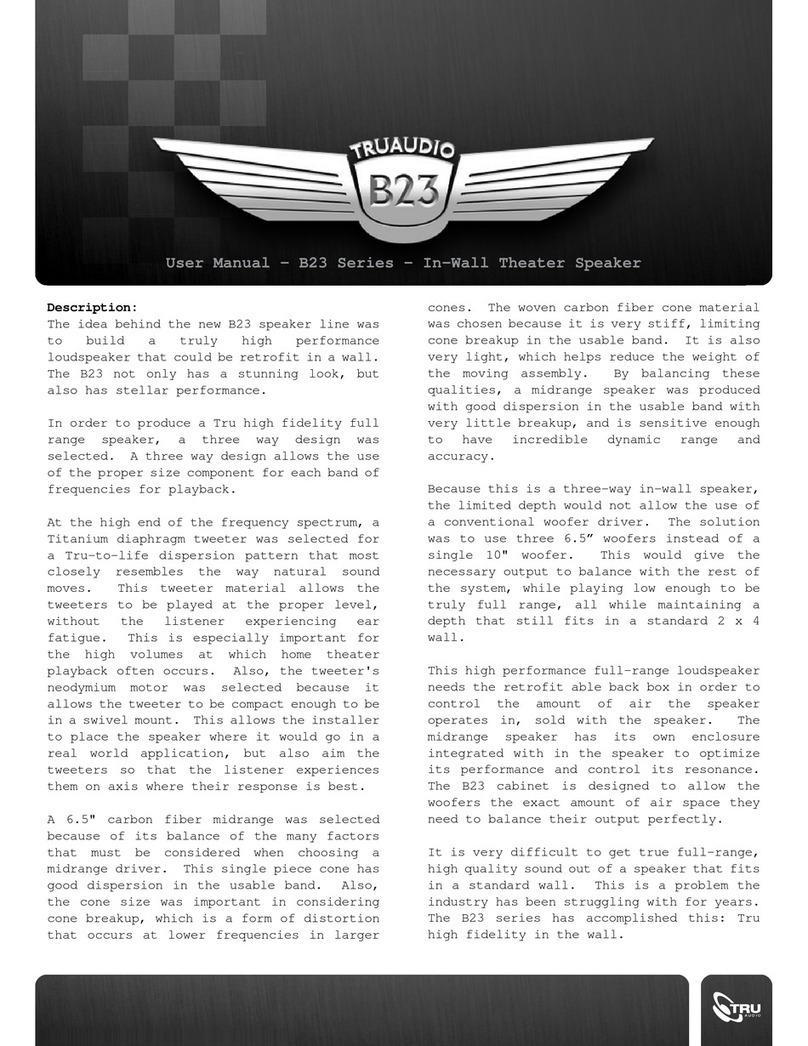 TRU Audio B23 series User manual