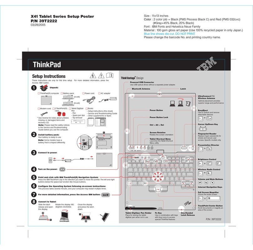IBM THINKPAD X41 Setup instructions