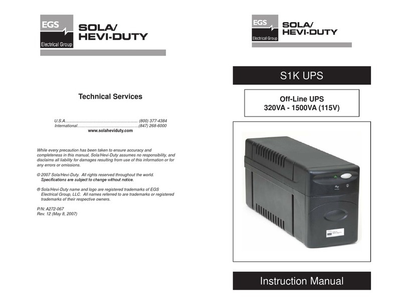 Sola Hevi Duty S1K320 User manual