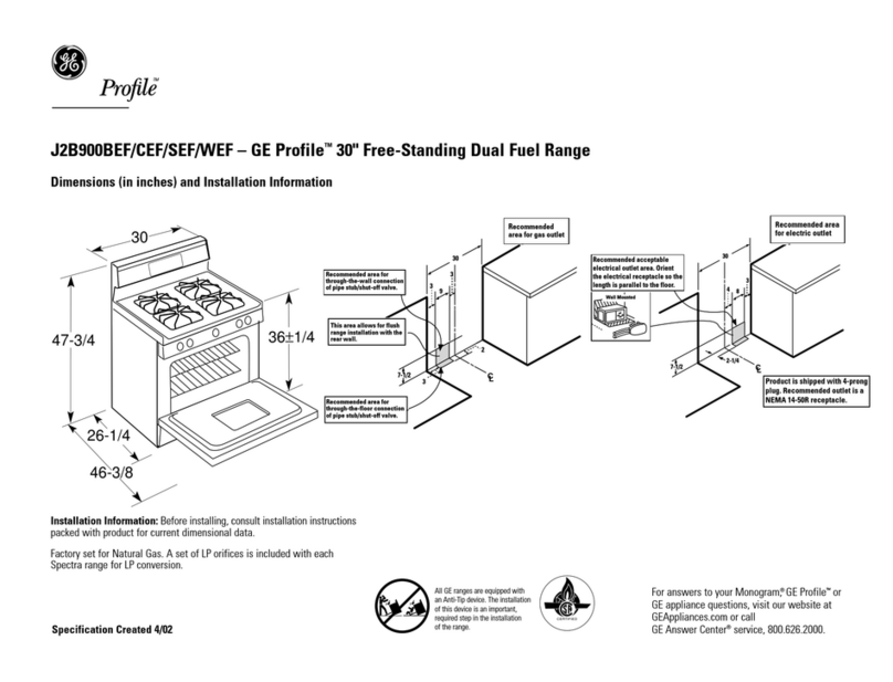 GE Profile J2B900BEF User instructions