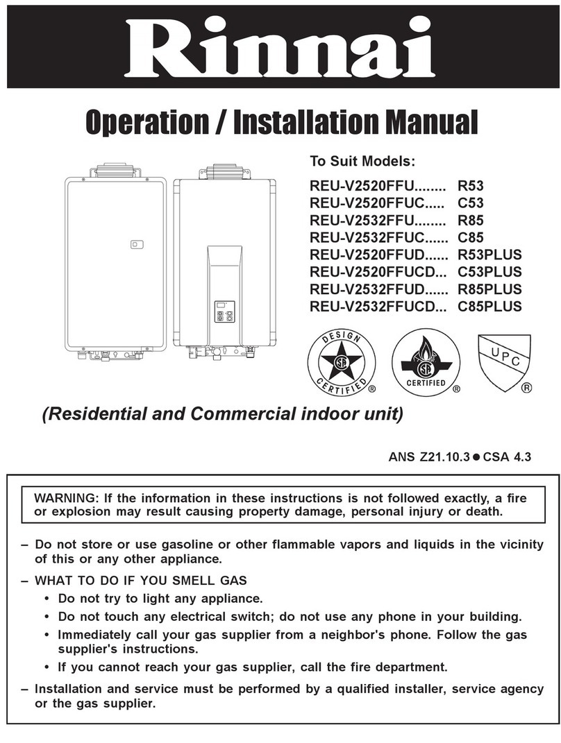 Rinnai REU-V2520FFU series Operation & installation manual Rinnai REU-V2520FFU series Operation & installation manual