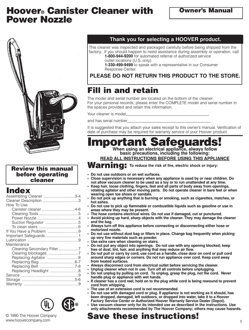 Hoover S3520 owner's manual