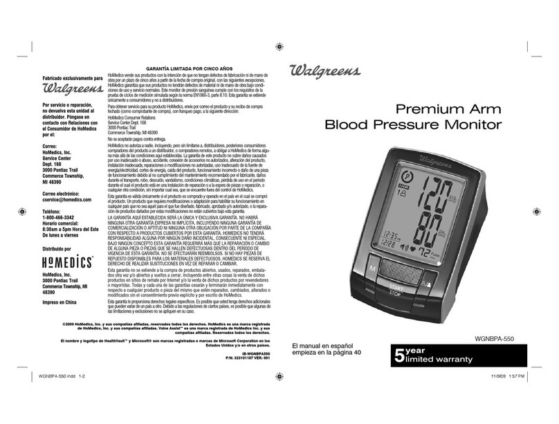 Walgreens Premium Arm WGNBPA-550 User manual