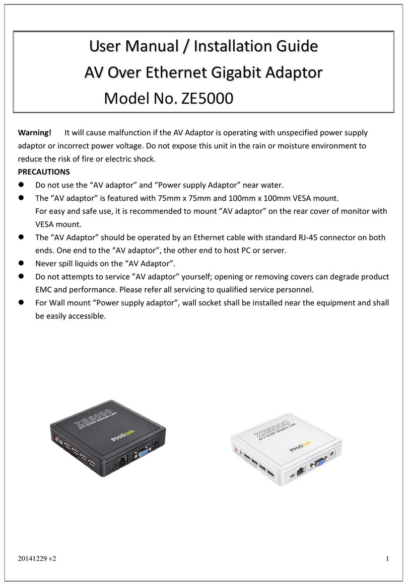Phistek ZE5000 User manual and installation guide Phistek ZE5000 User manual and installation guide