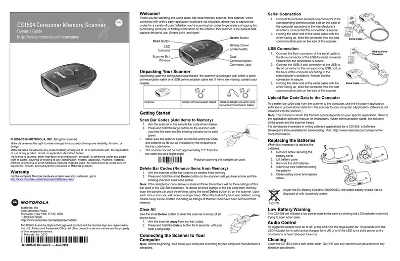 Symbol CS1504 User manual Symbol CS1504 User manual