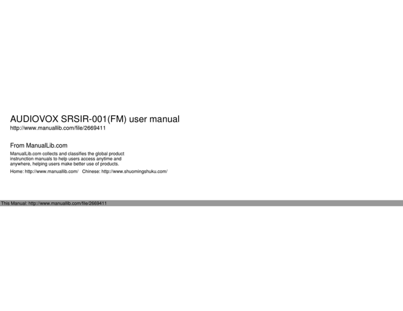 Audiovox SIRIUS SRSIR-001 User manual