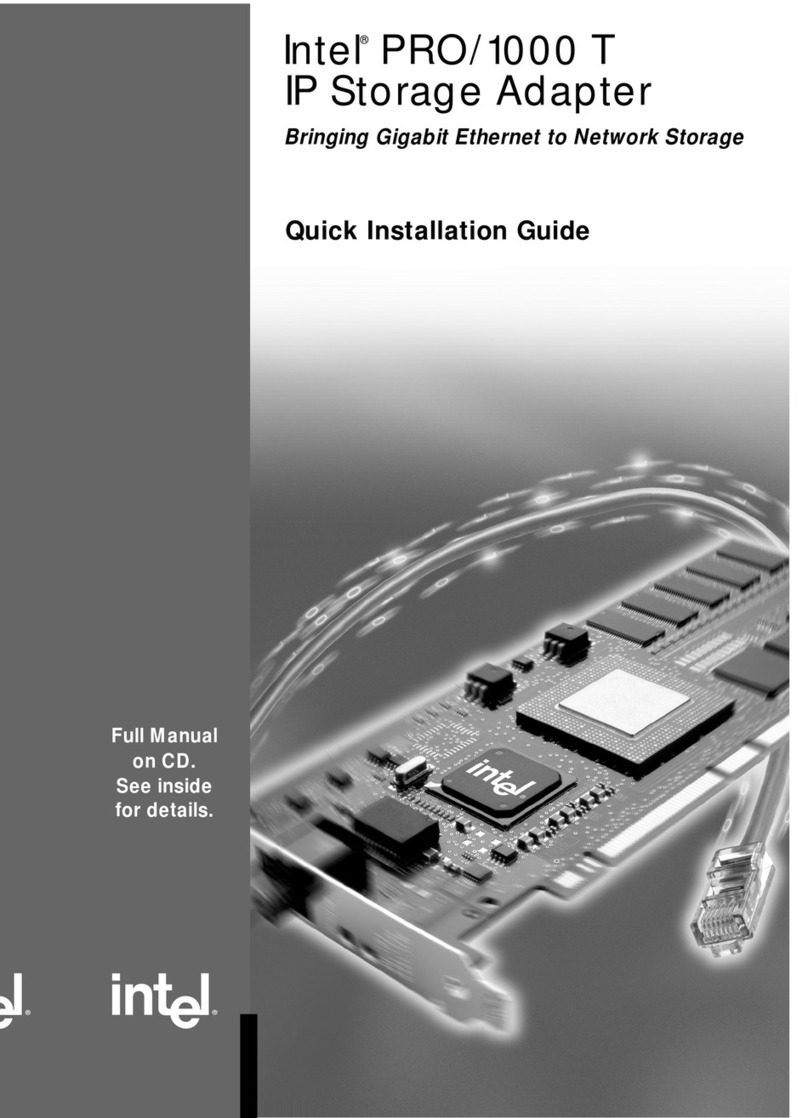 Intel PRO/1000 T Quick installation guide