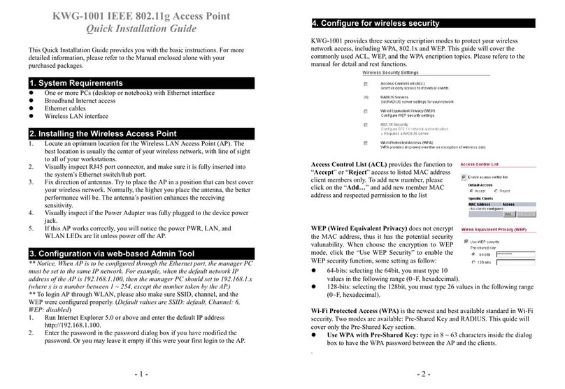 KTI Networks KWG-1001 Quick installation guide KTI Networks KWG-1001 Quick installation guide