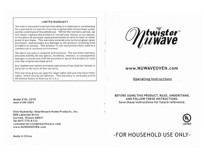 NuWave Twister HL-2070 User manual