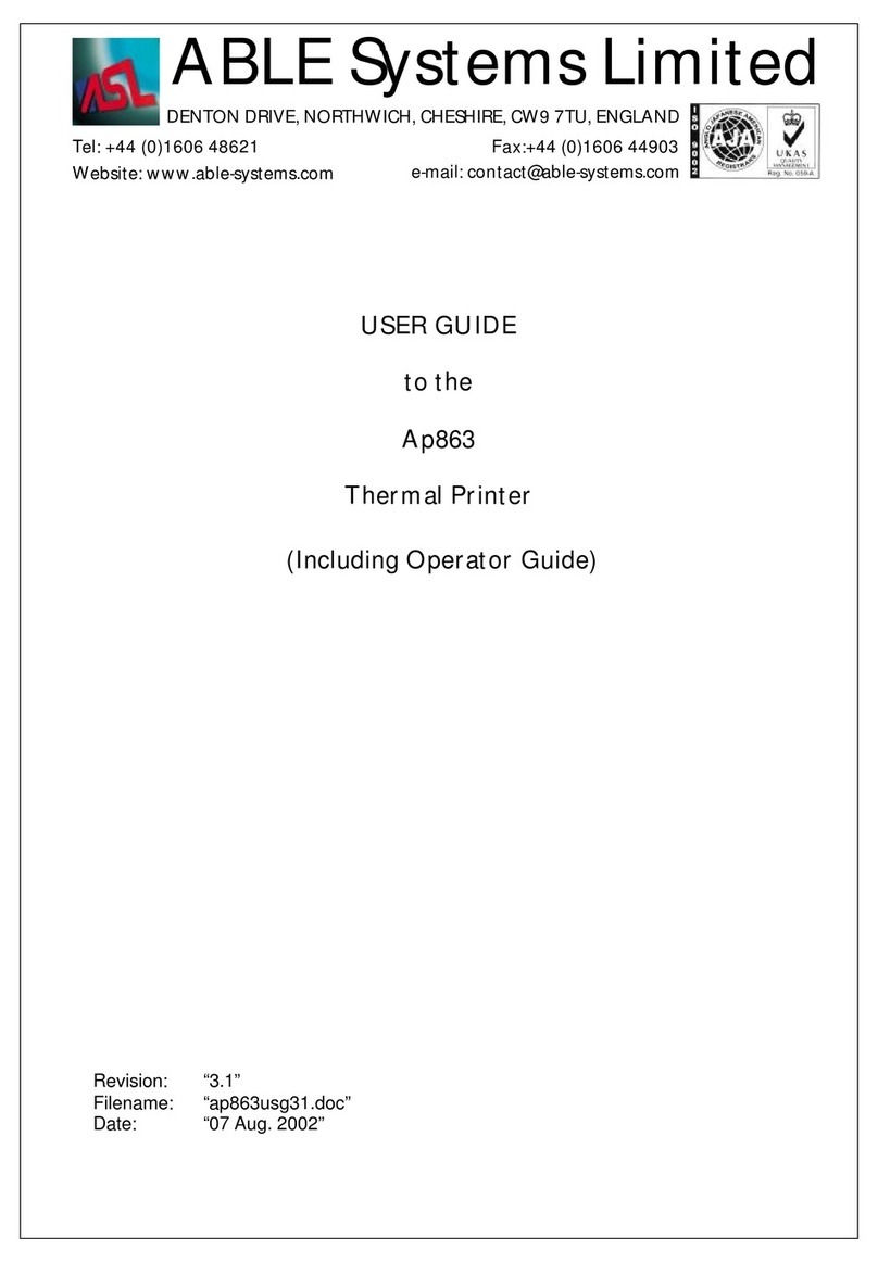 ABLE Systems Ap863 User manual