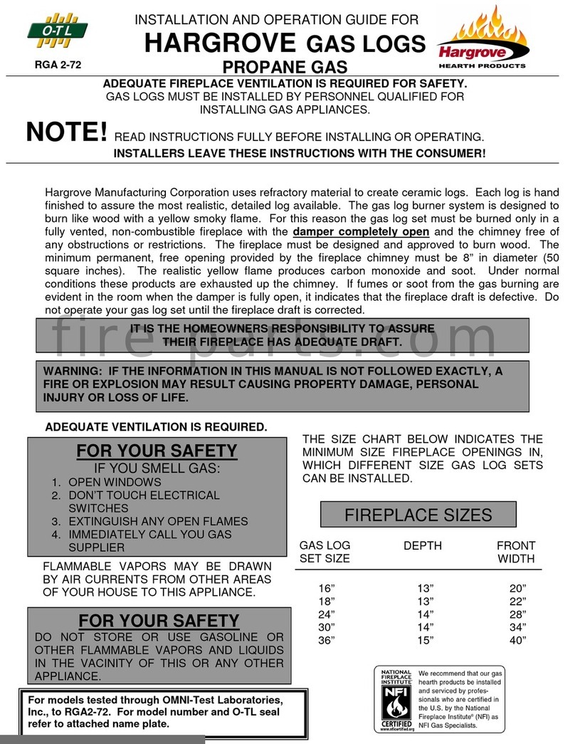 Hargrove RGA 2-72 Installation and operation guide