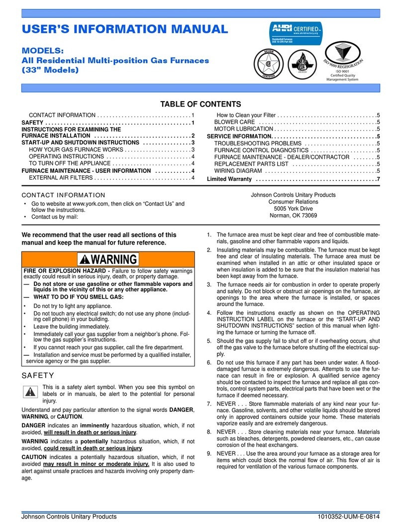 Johnson Controls Unitary Products 33" Series Guide