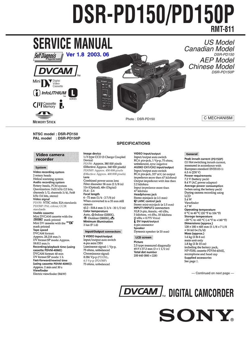 Sony DVCAM DSR-PD150P Service manual