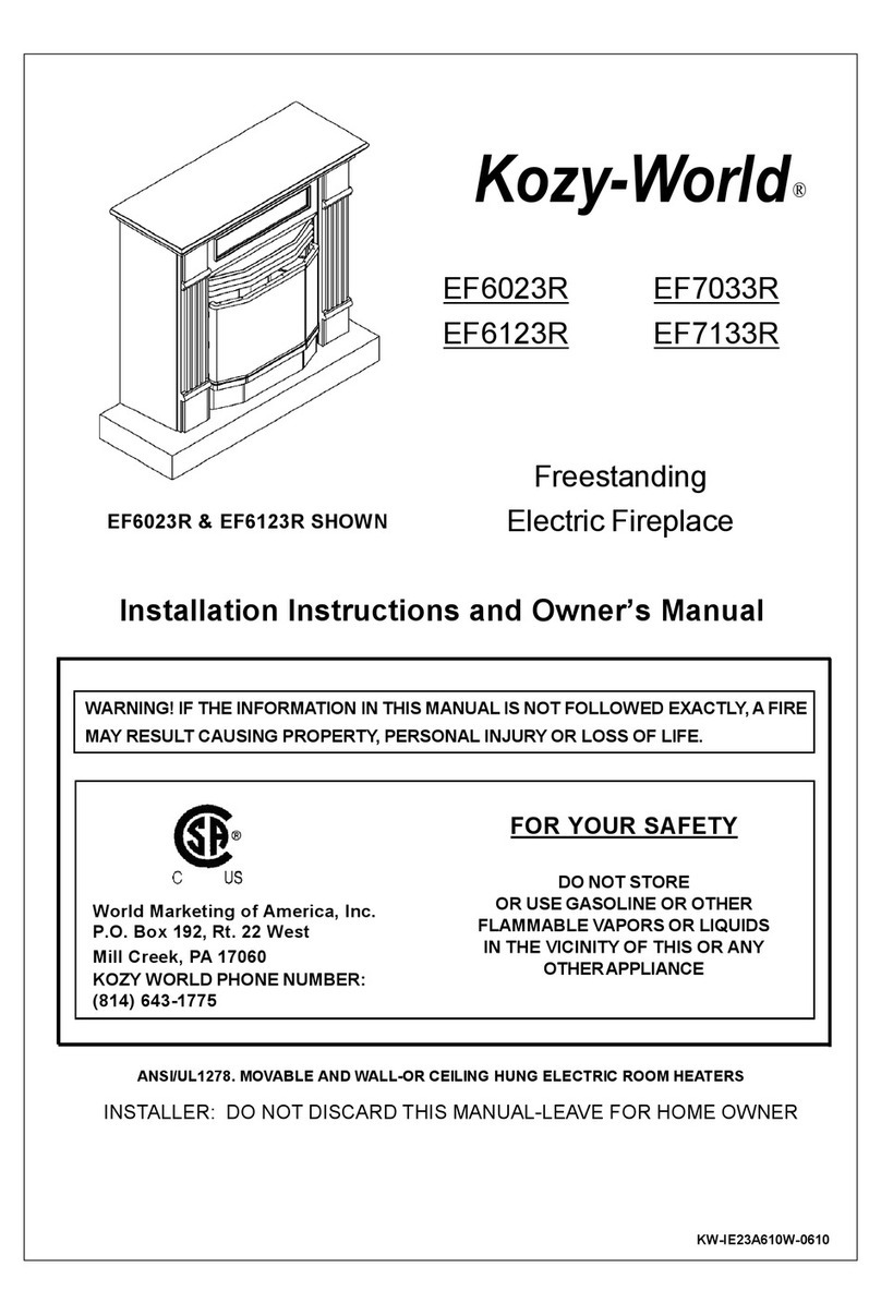 Kozy-World EF6023R Installation instructions and owner's manual