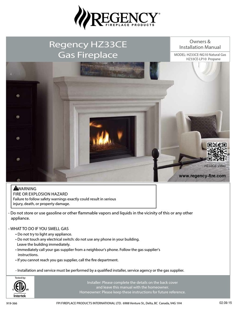 Regency HZ33CE-NG10 Quick start guide