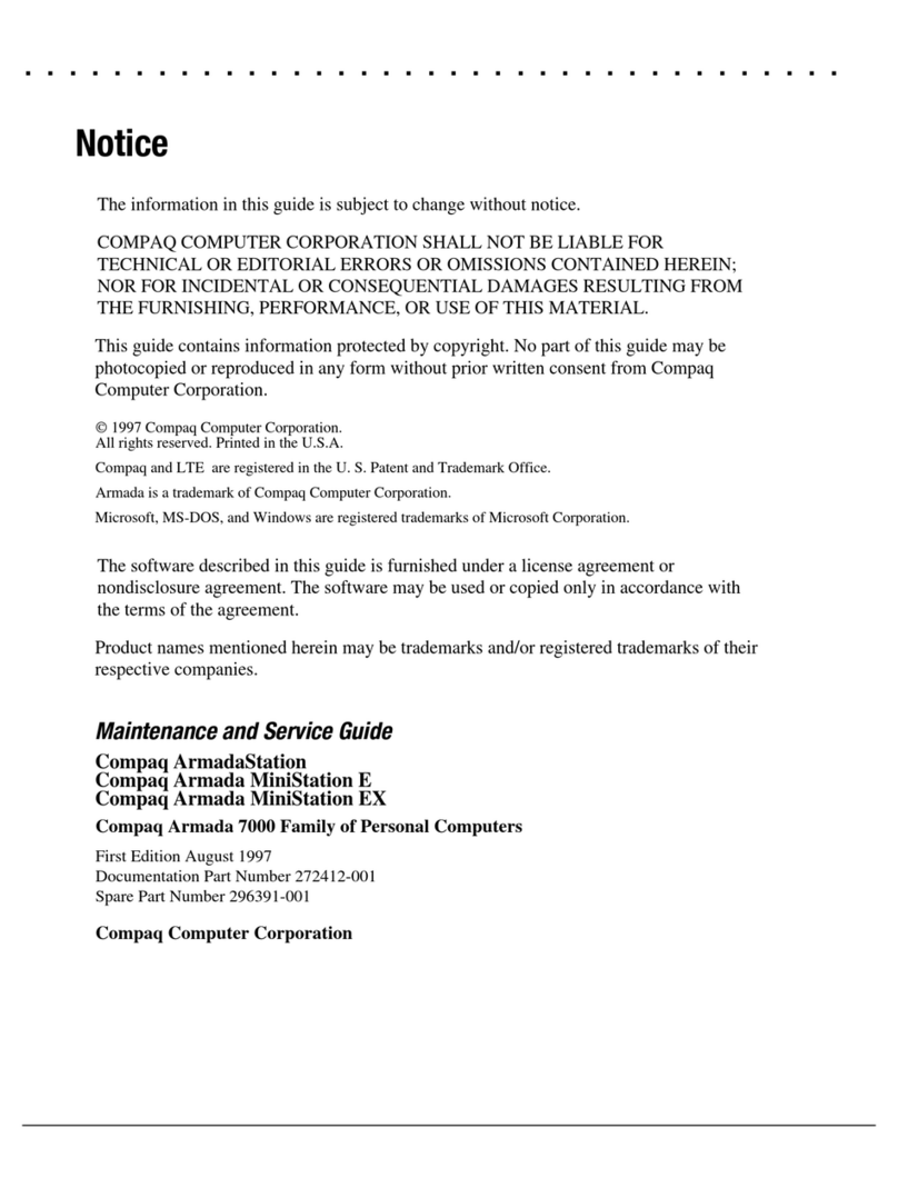 Compaq ArmadaStation Maintenance and service guide