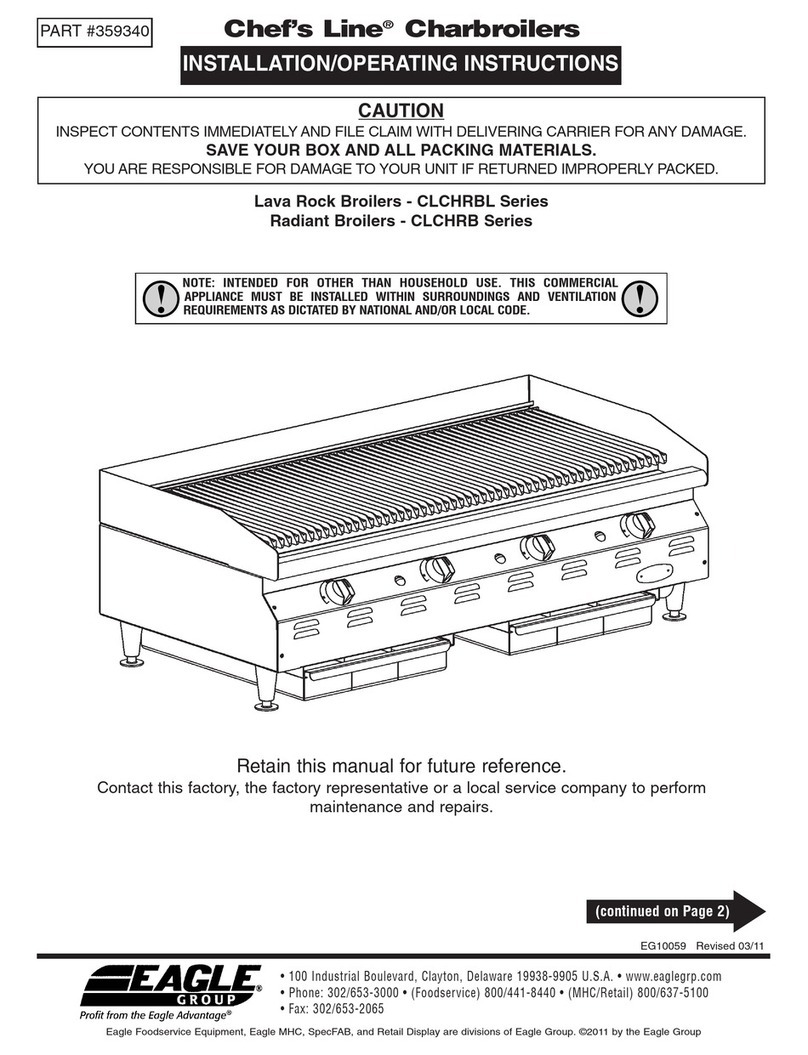 Eagle Group Chef's Line CLCHRBL Series Installation & operating instructions Eagle Group Chef's Line CLCHRBL Series Installation & operating instructions