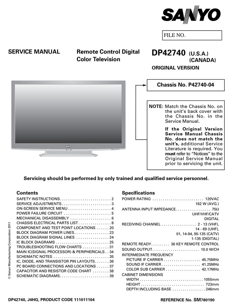 Sanyo DP42740 - 42"Class 720p Plasma User manual