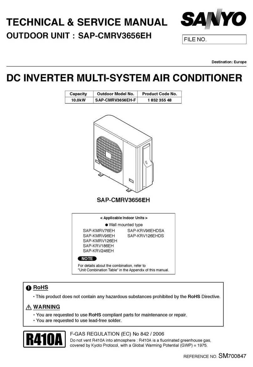 Sanyo SAP-CMRV3656EH Operating manual Sanyo SAP-CMRV3656EH Operating manual