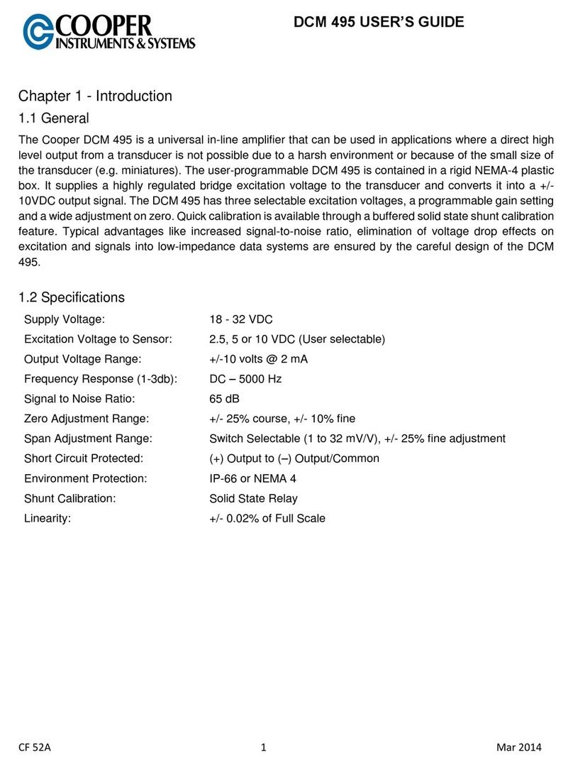 Cooper DCM 495 user guide