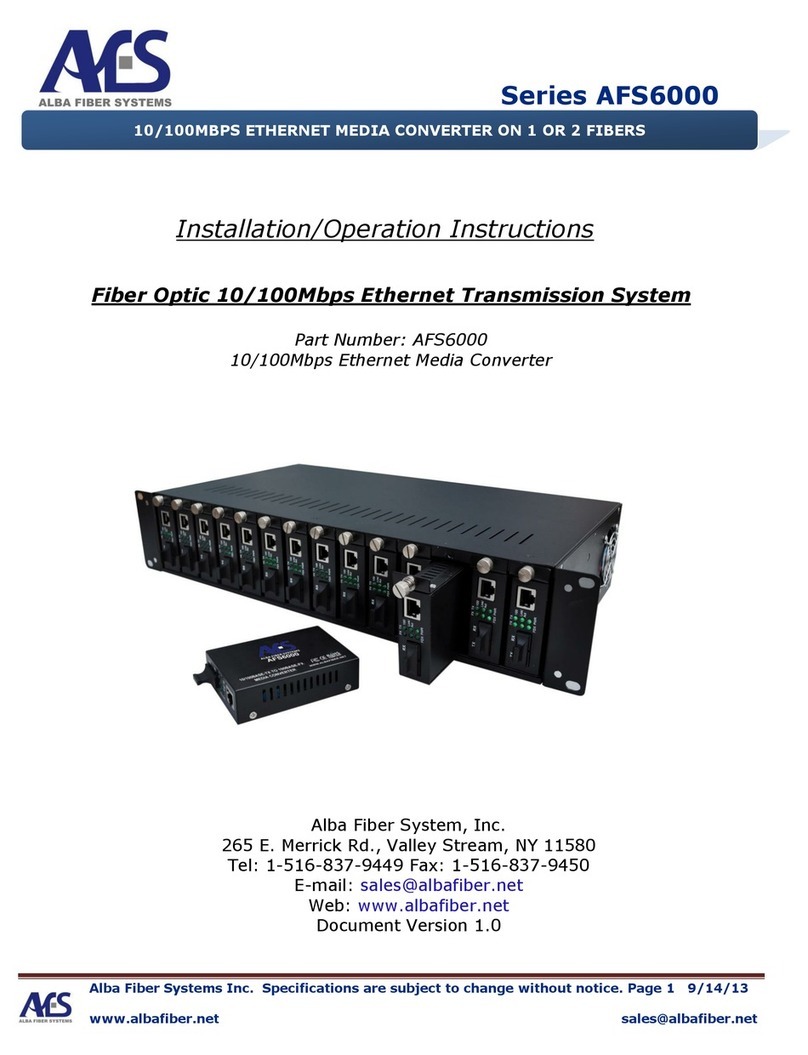 Alba Fiber Systems AFS6000 Series Installation & operation instructions Alba Fiber Systems AFS6000 Series Installation & operation instructions
