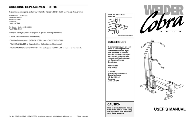 Weider Cobra 1000 User manual