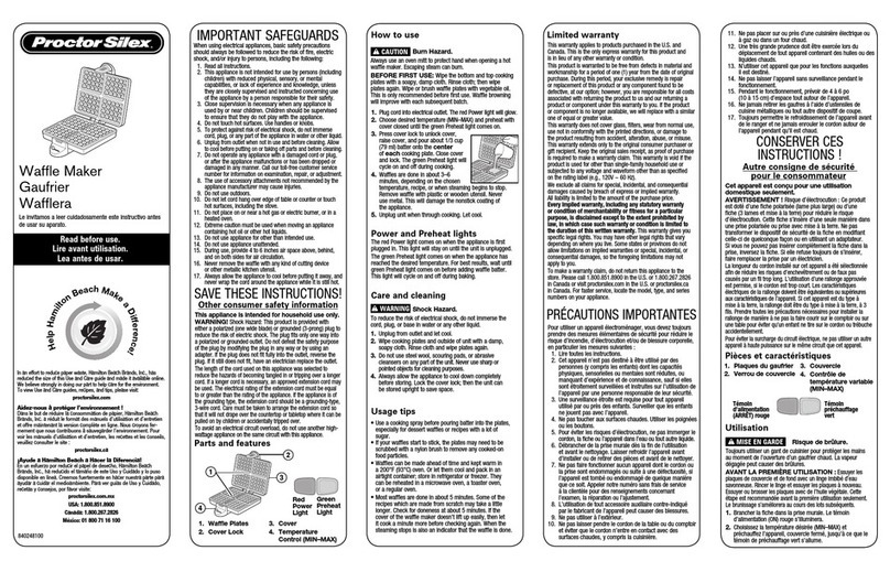 Proctor-Silex 26016A instruction manual