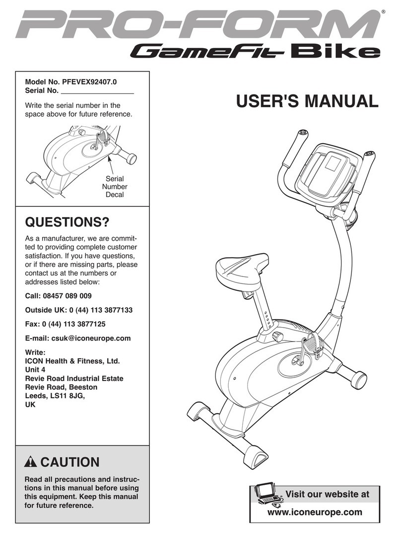 Pro-Form GameFit Bike PFEVEX92407.0 User manual