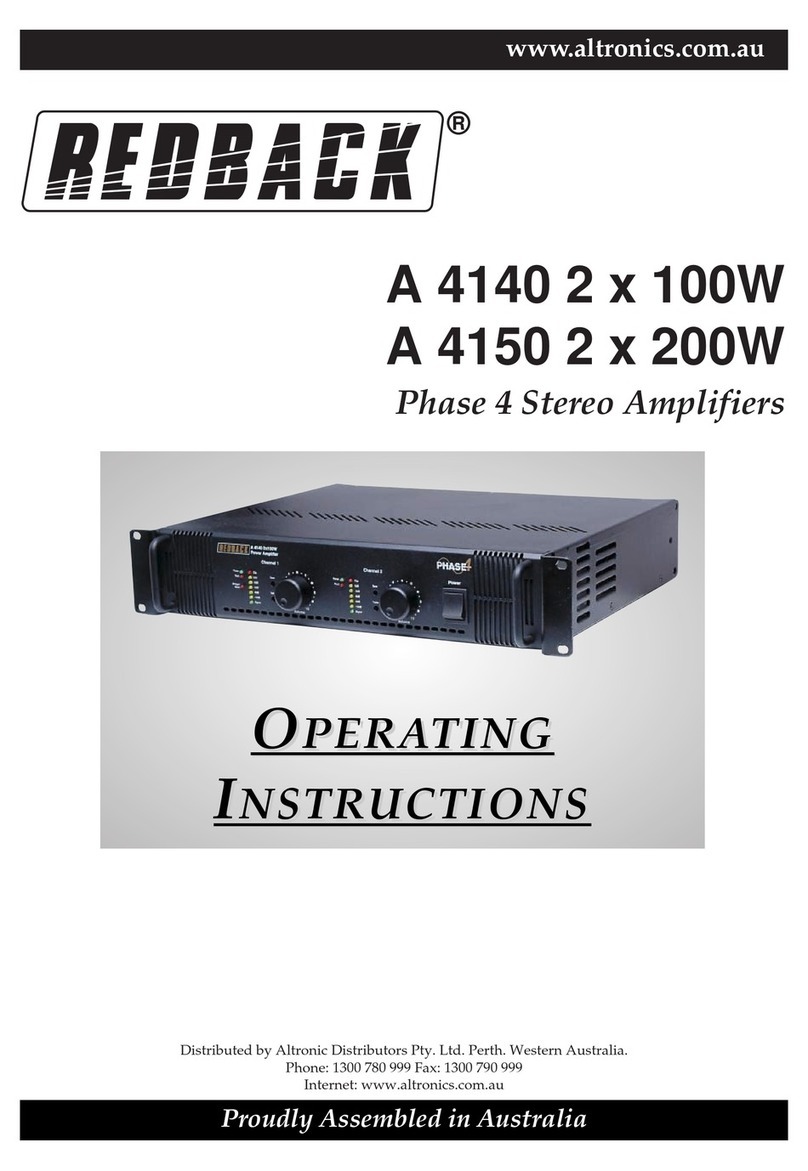 Altronics redback A 4140 2 x 100W operating instructions Altronics redback A 4140 2 x 100W operating instructions