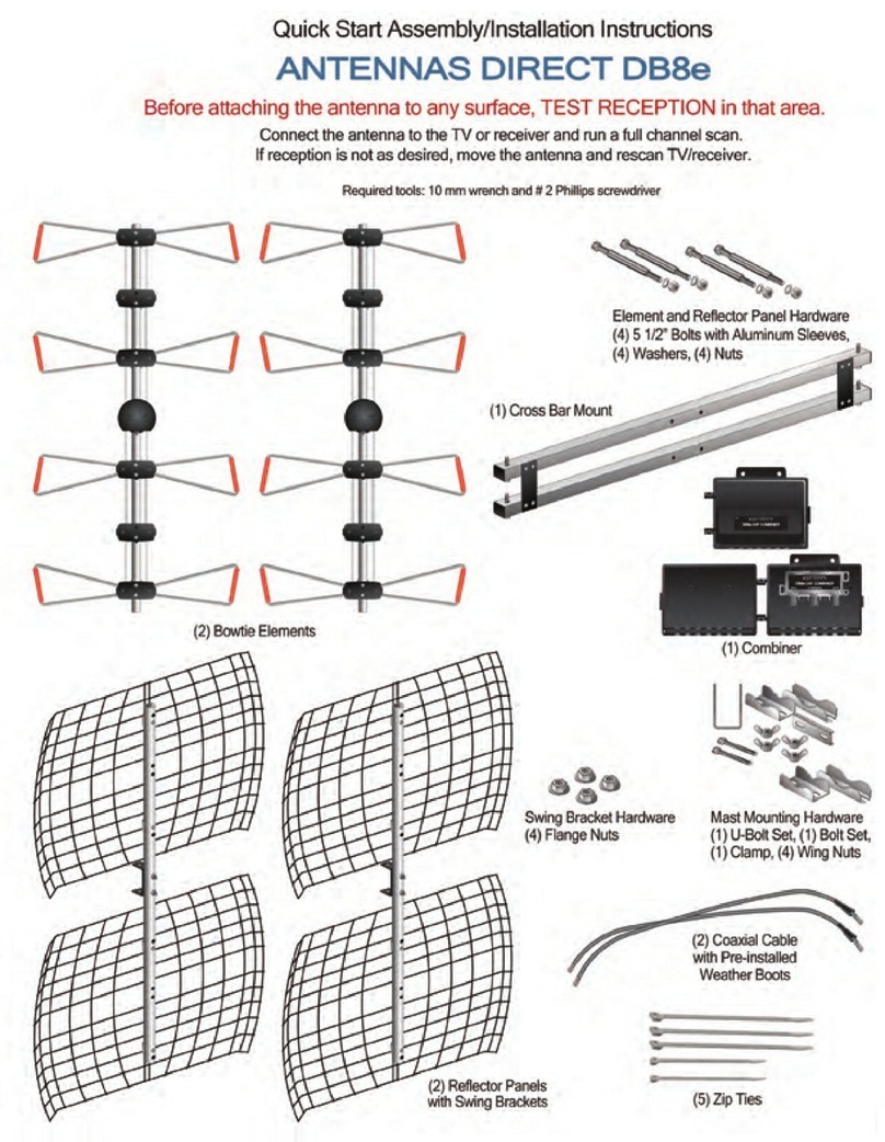 Antennas Direct DB8e Quick start assembly/installation instructions Antennas Direct DB8e Quick start assembly/installation instructions