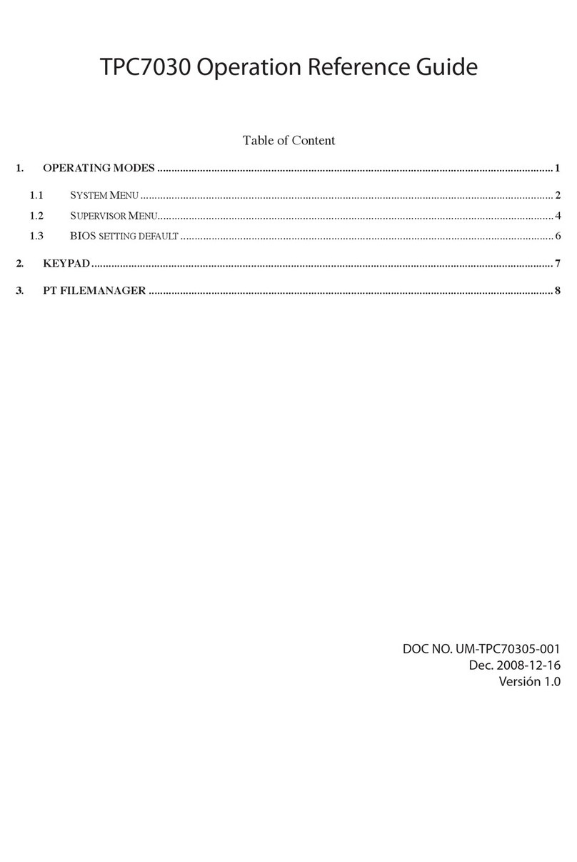 Qualtec POSLINE TPC7030 Operation/reference guide