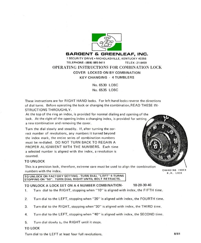 Sargent and Greenleaf 6530 LOBC User manual