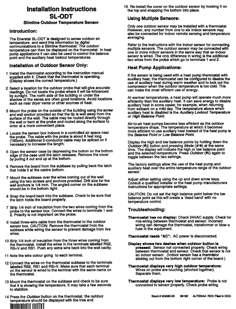 enerstat SL-ODT installation instructions