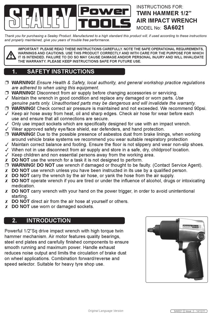 Sealey SA6021 instructions