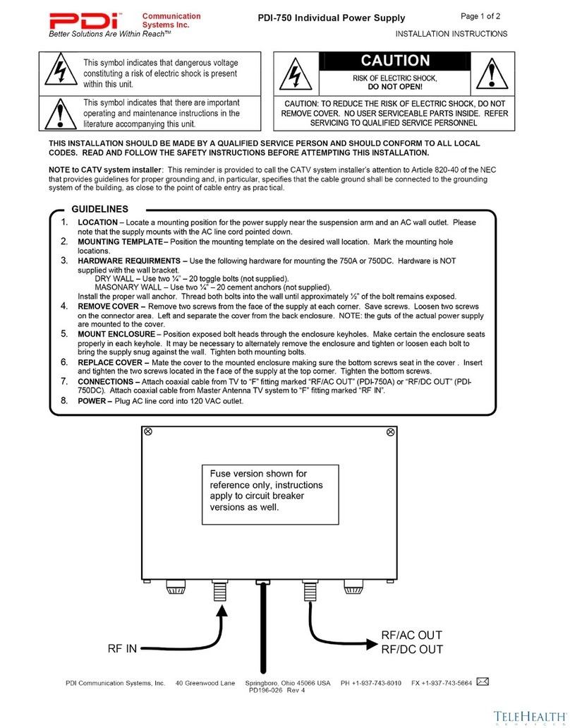 PDi PDI-750 installation instructions