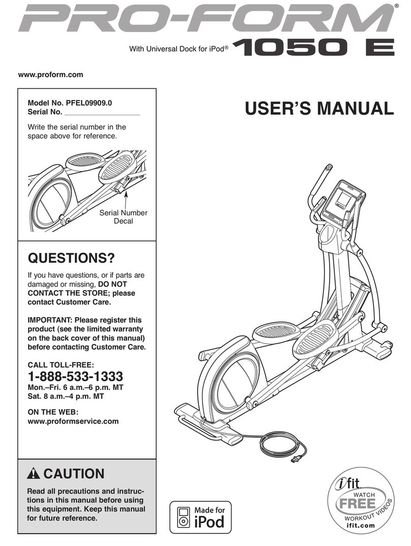 Pro-Form 1050 E User manual