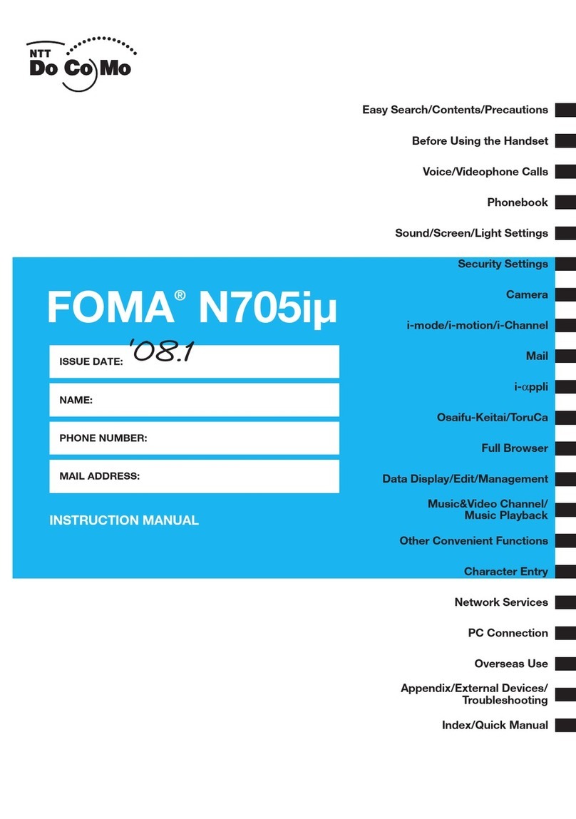 Docomo Foma N705iu instruction manual